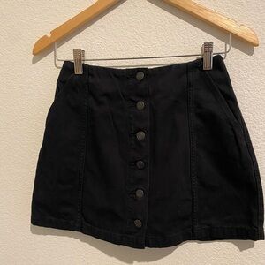 Wilfred Black Button-Front Mini Skirt